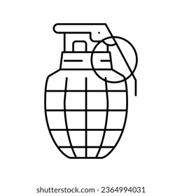grenade war weapon line icon vector. grenade war weapon sign. isolated contour symbol black illustration