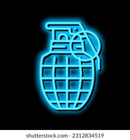 grenade war weapon neon light sign vector. grenade war weapon illustration