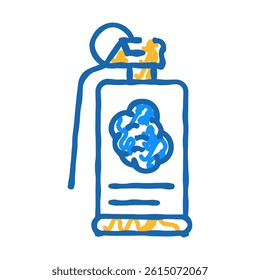 grenade weapon doodle icon sketch vector. grenade weapon sign. isolated symbol illustration