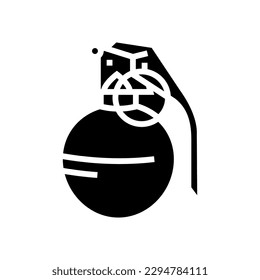grenade weapon war glyph icon vector. grenade weapon war sign. isolated symbol illustration