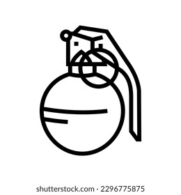 grenade weapon war line icon vector. grenade weapon war sign. isolated contour symbol black illustration