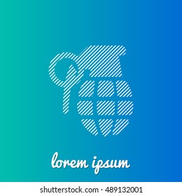 Grenade White stroke fill with blue and green gradient background Icon / Logo Design