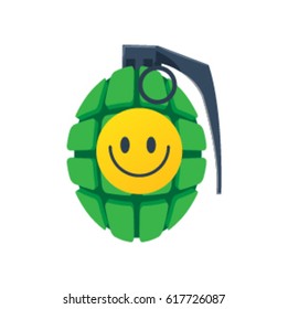 Grenade with yellow smile sticker