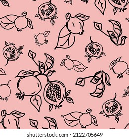 grenades on pink background doodle pattern