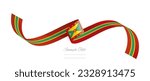 Grenadian flag ribbon vector illustration. Grenada flag ribbon on abstract isolated on white color background