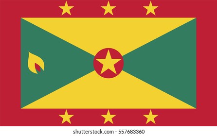 Grenadian national official flag. Patriotic symbol, banner, element, background. Accurate dimensions. Flag of Grenada in correct size and colors, vector illustration