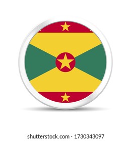 Greneda flag vector in button design. Eps 10 vector illustration.