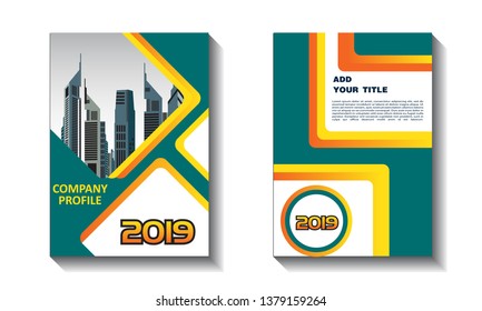 Grenn Color Scheme with City Background Business Book Cover Design Template in A4. Can be adapt to Brochure, Annual Report, Magazine,Poster, Corporate Presentation, Portfolio, Flyer, Banner, Website 