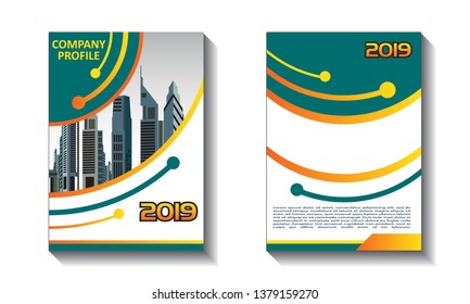 Grenn Color Scheme with City Background Business Book Cover Design Template in A4. Can be adapt to Brochure, Annual Report, Magazine,Poster, Corporate Presentation, Portfolio, Flyer, Banner, Website 