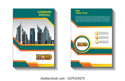 Grenn Color Scheme with City Background Business Book Cover Design Template in A4. Can be adapt to Brochure, Annual Report, Magazine,Poster, Corporate Presentation, Portfolio, Flyer, Banner, Website 