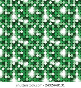 Vector de fondo festivo de brillo verde brillante, Día de Patricio
