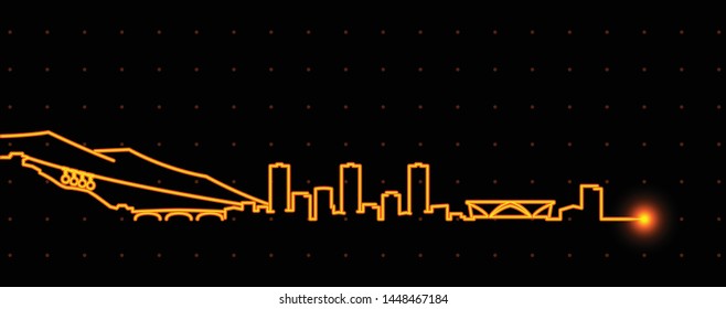 Grenoble Light Streak Skyline Profile