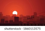 Grenoble Low Sun Skyline Scene