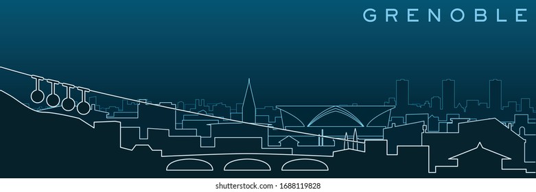 Esquina y monumentos de líneas múltiples de Grenoble