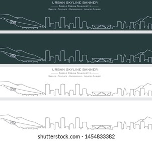 Grenoble Single Line Skyline Profile Banner