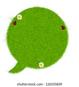 Gresh green grass speech bubble. Vector illustration