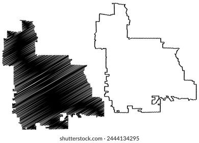 Gresham City, Oregón (ciudades de Estados Unidos, Estados Unidos de América, Estados Unidos, ciudad de Estados Unidos) mapa Ilustración vectorial, bosquejo a mano alzada Ciudad de Gresham mapa