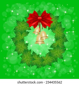 Greting card. Christmas wreath. Vector