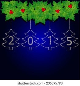 Greting card. Christmas wreath. Vector