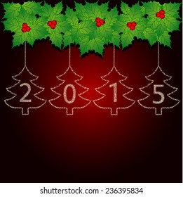 Greting card. Christmas wreath. Vector