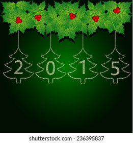 Greting card. Christmas wreath. Vector