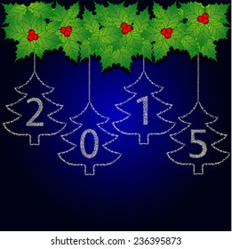 Greting card. Christmas wreath. Vector