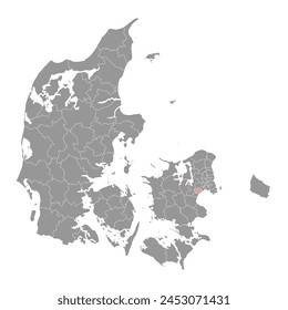 Greve Municipality map, administrative division of Denmark. Vector illustration.