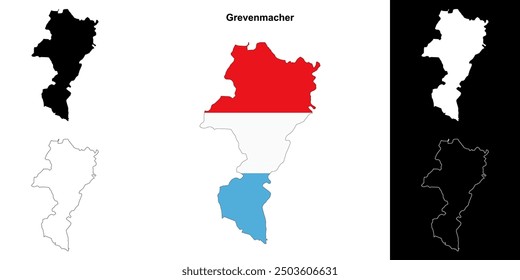 Grevenmacher district outline map set