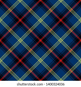 Grewar Tartan. Diagonal cell, seamless pattern for fabric, kilts, skirts, plaids
