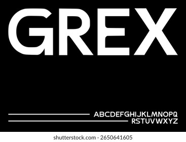 Grex is a bold, geometric sans-serif typeface designed for modern applications with a retro futuristic edge