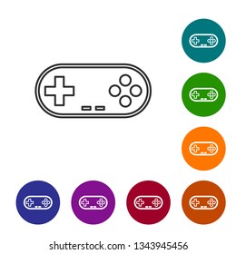 Grey 2 line icon isolated on white background. Game controller. Vector Illustration