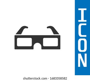 Grey 3D cinema glasses icon isolated on white background.  Vector Illustration