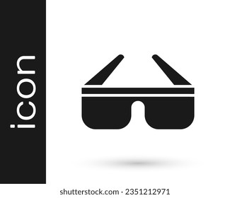 Grey 3D cinema glasses icon isolated on white background.  Vector Illustration