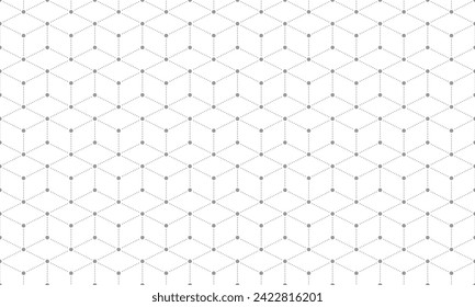 Cubo gris 3d con rhombus punteado sin fisuras. Textura de repetición del vector.