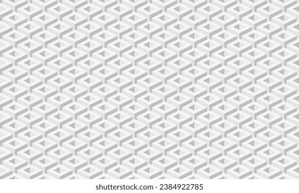 Grey 3d cube geometric isometric seamless pattern background. Vector Repeating Texture.