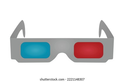 Gafas 3D grises. ilustración vectorial