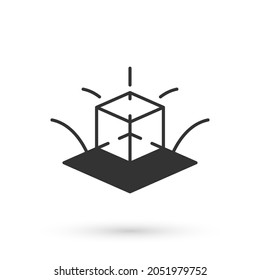 Grey 3d modeling icon isolated on white background. Augmented reality or virtual reality.  Vector
