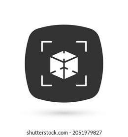 Icono de modelado 3d gris aislado en fondo blanco. Realidad aumentada o realidad virtual.  Vector