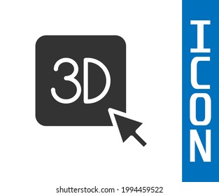 Grey 3D printer icon isolated on white background. 3d printing.  Vector