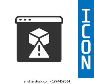 Grey 3D printer icon isolated on white background. 3d printing.  Vector