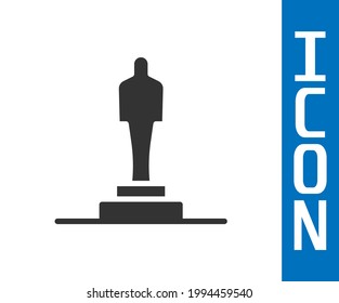Grey 3D printer model icon isolated on white background. 3d printing.  Vector
