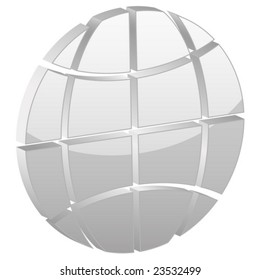 Grey 3d symbol. Vector illustration.