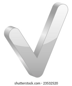 Grey 3d symbol. Vector illustration.