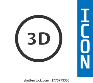 Icono de palabra gris 3D aislado en fondo blanco.  Ilustración vectorial