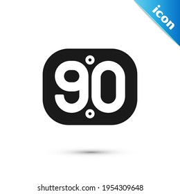Grey 90s Retro icon isolated on white background. Nineties poster.  Vector