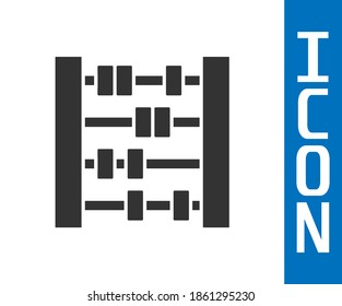 Grey Abacus icon isolated on white background. Traditional counting frame. Education sign. Mathematics school.  Vector