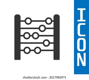 Grey Abacus icon isolated on white background. Traditional counting frame. Education sign. Mathematics school.  Vector