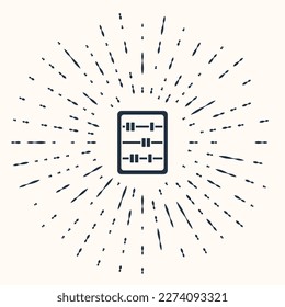 Grey Abacus icon isolated on beige background. Traditional counting frame. Education sign. Mathematics school. Abstract circle random dots. Vector