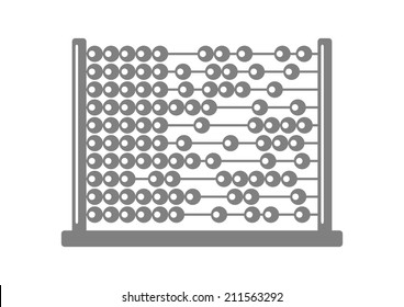 Grey abacus icon on white background