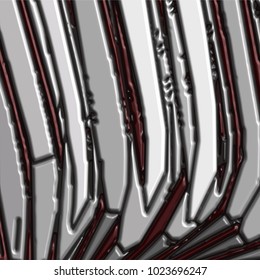 grey abstract 3D curved vertical lines pattern with black engraved outlines, vector illustration